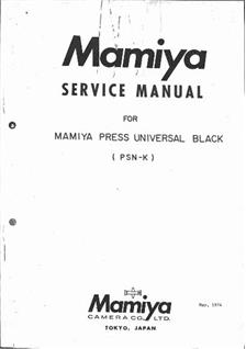Mamiya Press manual. Camera Instructions.